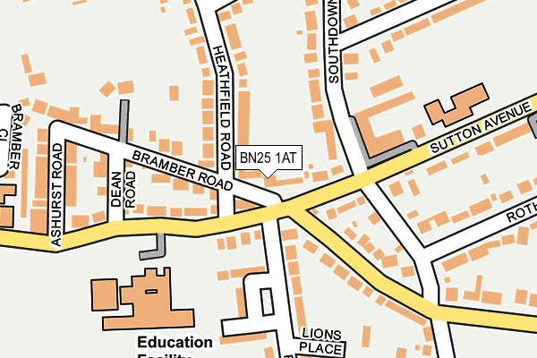 BN25 1AT map - OS OpenMap – Local (Ordnance Survey)