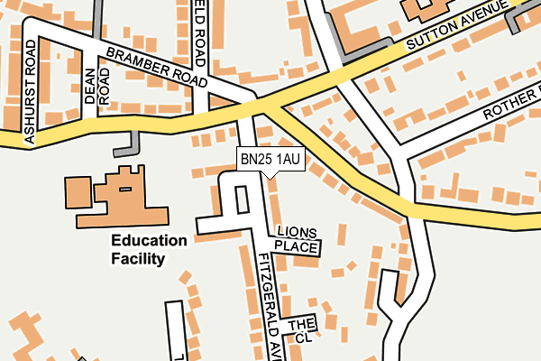 BN25 1AU map - OS OpenMap – Local (Ordnance Survey)