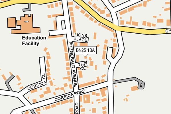 BN25 1BA map - OS OpenMap – Local (Ordnance Survey)