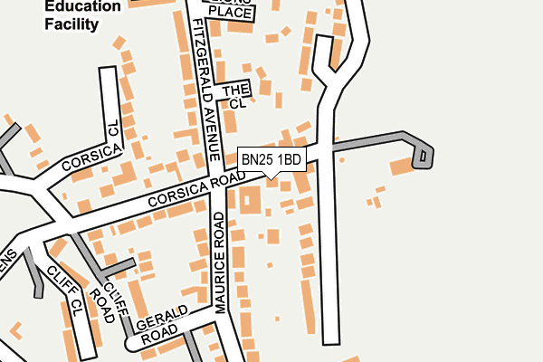 BN25 1BD map - OS OpenMap – Local (Ordnance Survey)