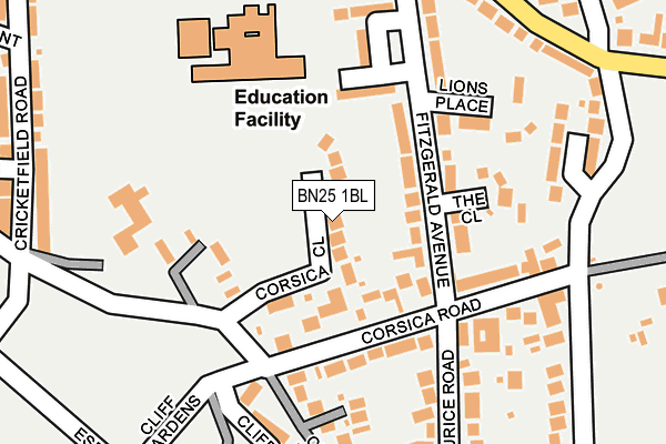 BN25 1BL map - OS OpenMap – Local (Ordnance Survey)