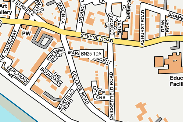 BN25 1DA map - OS OpenMap – Local (Ordnance Survey)