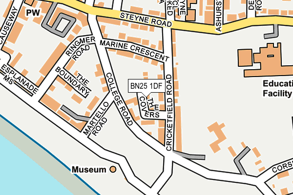 BN25 1DF map - OS OpenMap – Local (Ordnance Survey)