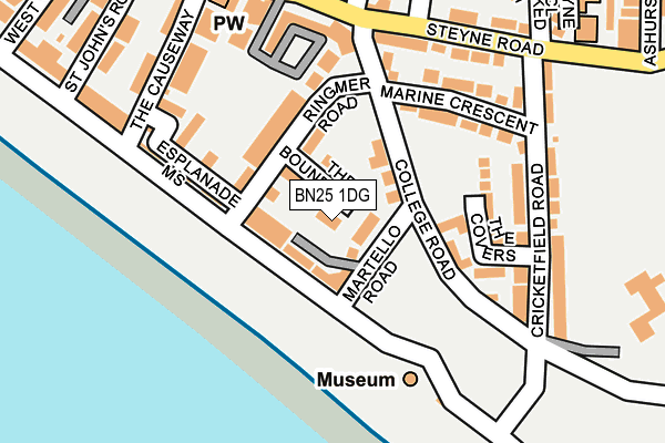 BN25 1DG map - OS OpenMap – Local (Ordnance Survey)