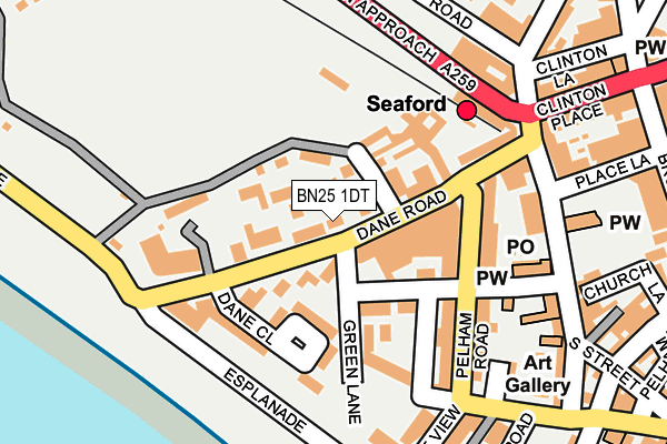 BN25 1DT map - OS OpenMap – Local (Ordnance Survey)