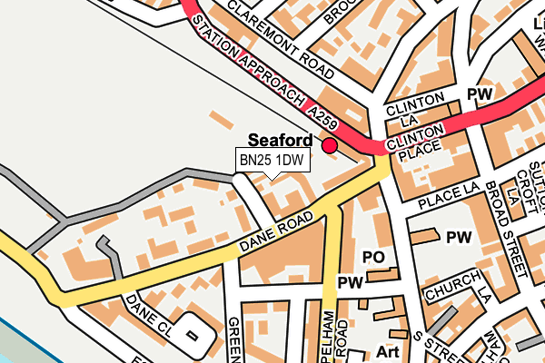 BN25 1DW map - OS OpenMap – Local (Ordnance Survey)