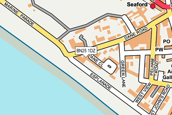 BN25 1DZ map - OS OpenMap – Local (Ordnance Survey)