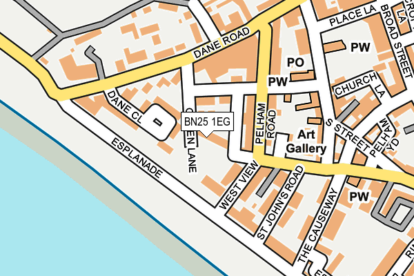 BN25 1EG map - OS OpenMap – Local (Ordnance Survey)