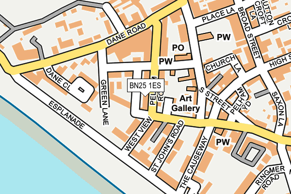 BN25 1ES map - OS OpenMap – Local (Ordnance Survey)