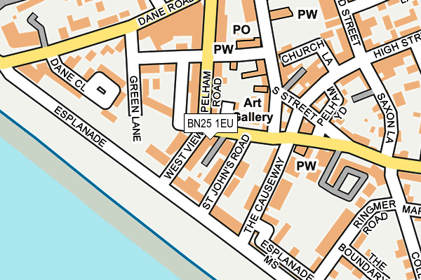 BN25 1EU map - OS OpenMap – Local (Ordnance Survey)