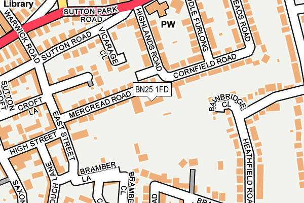 BN25 1FD map - OS OpenMap – Local (Ordnance Survey)
