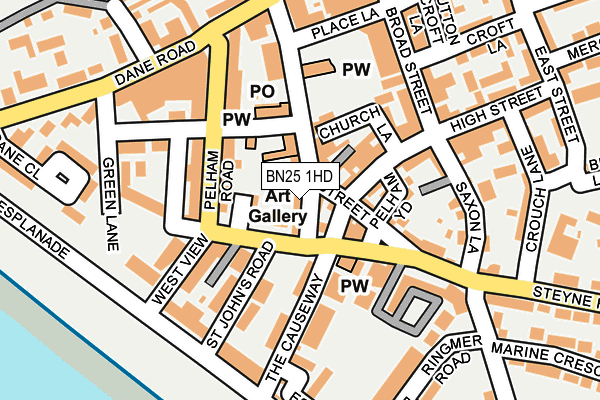 BN25 1HD map - OS OpenMap – Local (Ordnance Survey)