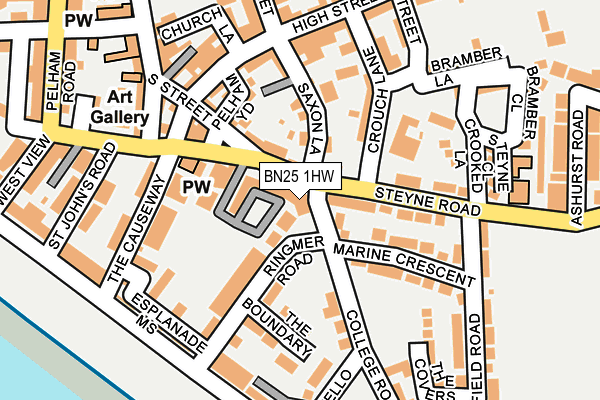 BN25 1HW map - OS OpenMap – Local (Ordnance Survey)