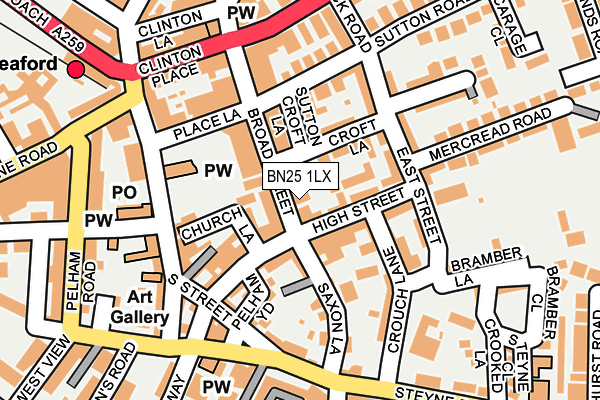 BN25 1LX map - OS OpenMap – Local (Ordnance Survey)