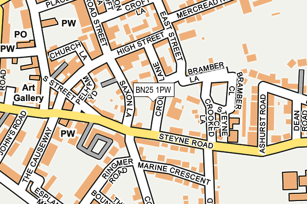 BN25 1PW map - OS OpenMap – Local (Ordnance Survey)