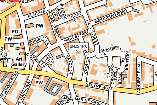BN25 1PX map - OS OpenMap – Local (Ordnance Survey)