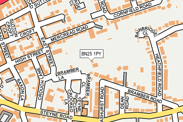 BN25 1PY map - OS OpenMap – Local (Ordnance Survey)