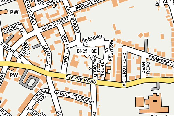 BN25 1QE map - OS OpenMap – Local (Ordnance Survey)