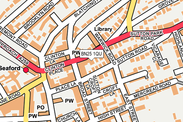 BN25 1QU map - OS OpenMap – Local (Ordnance Survey)