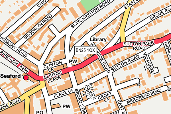 BN25 1QX map - OS OpenMap – Local (Ordnance Survey)