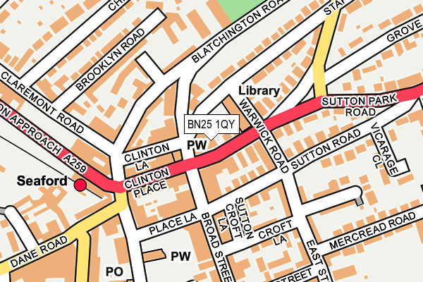 BN25 1QY map - OS OpenMap – Local (Ordnance Survey)
