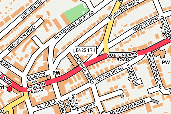 BN25 1RH map - OS OpenMap – Local (Ordnance Survey)