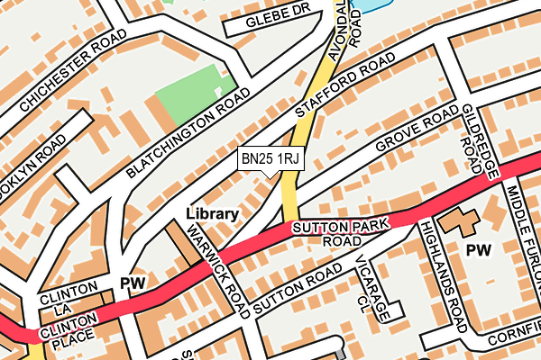 BN25 1RJ map - OS OpenMap – Local (Ordnance Survey)