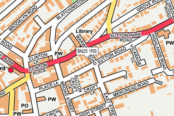 BN25 1RS map - OS OpenMap – Local (Ordnance Survey)