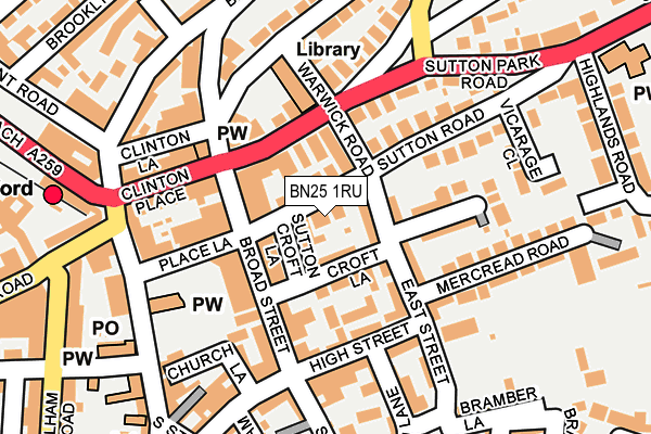 BN25 1RU map - OS OpenMap – Local (Ordnance Survey)