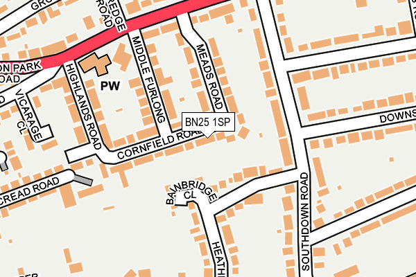 BN25 1SP map - OS OpenMap – Local (Ordnance Survey)