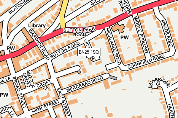 BN25 1SQ map - OS OpenMap – Local (Ordnance Survey)