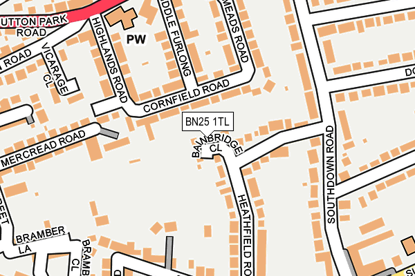 BN25 1TL map - OS OpenMap – Local (Ordnance Survey)
