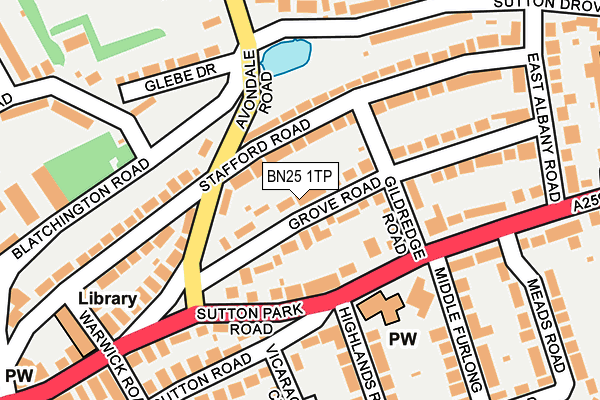 BN25 1TP map - OS OpenMap – Local (Ordnance Survey)