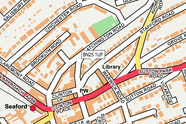 BN25 1UF map - OS OpenMap – Local (Ordnance Survey)