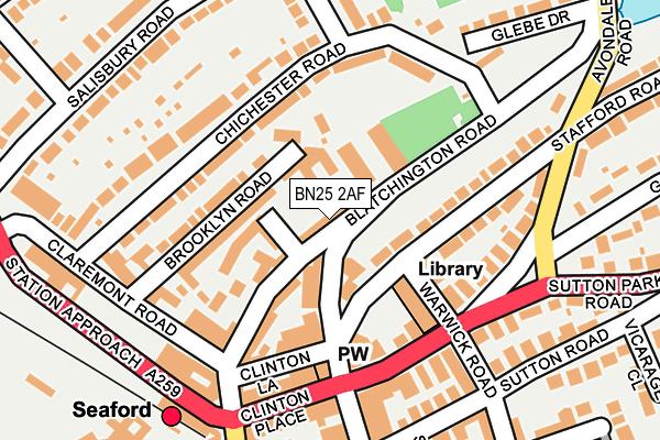 BN25 2AF map - OS OpenMap – Local (Ordnance Survey)