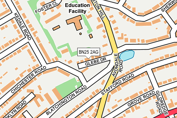 BN25 2AG map - OS OpenMap – Local (Ordnance Survey)