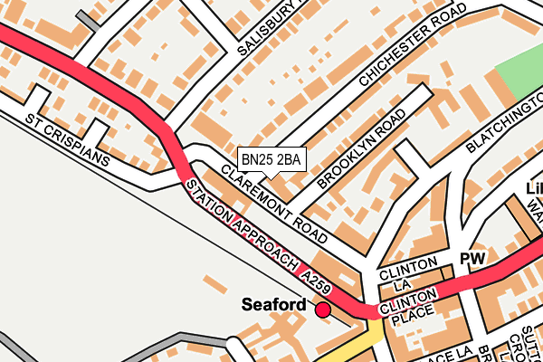 BN25 2BA map - OS OpenMap – Local (Ordnance Survey)