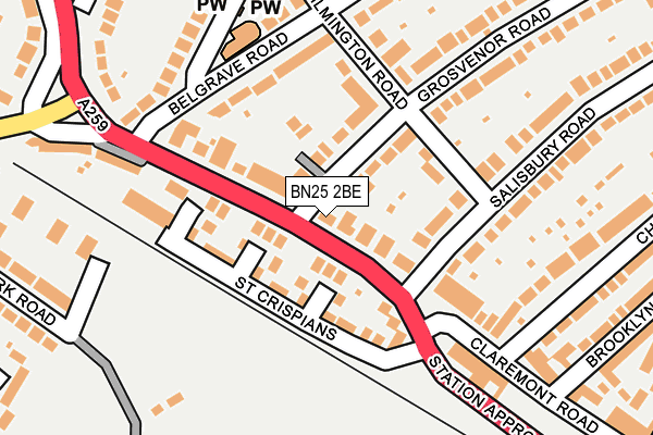 BN25 2BE map - OS OpenMap – Local (Ordnance Survey)