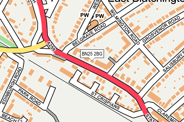 BN25 2BG map - OS OpenMap – Local (Ordnance Survey)