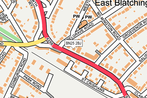 BN25 2BJ map - OS OpenMap – Local (Ordnance Survey)