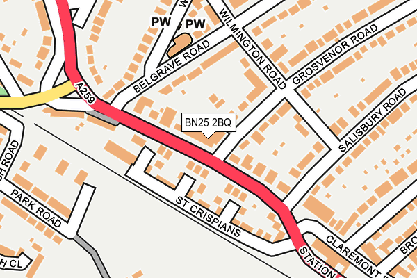 BN25 2BQ map - OS OpenMap – Local (Ordnance Survey)
