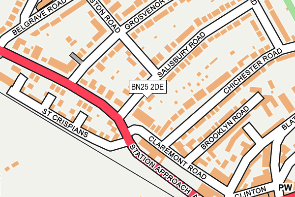 BN25 2DE map - OS OpenMap – Local (Ordnance Survey)
