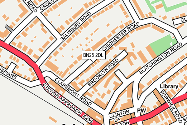 BN25 2DL map - OS OpenMap – Local (Ordnance Survey)