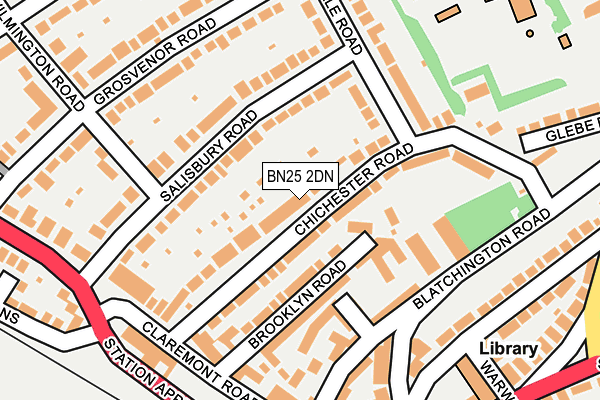 BN25 2DN map - OS OpenMap – Local (Ordnance Survey)