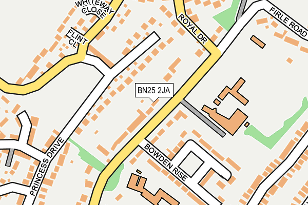 BN25 2JA map - OS OpenMap – Local (Ordnance Survey)