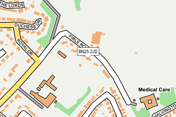 BN25 2JD map - OS OpenMap – Local (Ordnance Survey)