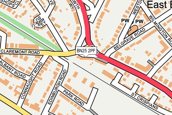 BN25 2PF map - OS OpenMap – Local (Ordnance Survey)