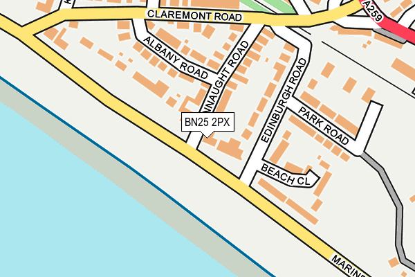 BN25 2PX map - OS OpenMap – Local (Ordnance Survey)