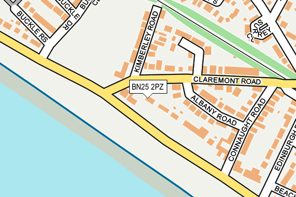 BN25 2PZ map - OS OpenMap – Local (Ordnance Survey)