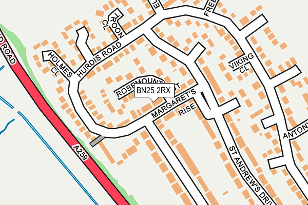 BN25 2RX map - OS OpenMap – Local (Ordnance Survey)